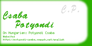 csaba potyondi business card